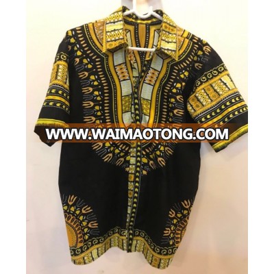 2018 Traditional African Dashiki Men's Button Up Collared Shirt