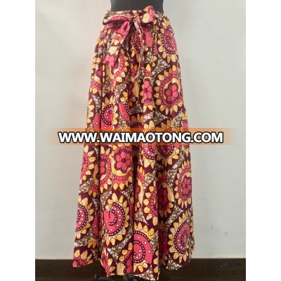 Cheap price beautiful in colour african wax print skirts with pockets dashiki