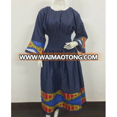 African Denim One Size Dress Denim African Dress Dashiki African Dress