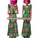 OEM Service African Print Maxi Dress Beautiful Design Backless V Neck Kitenge African Long Dress